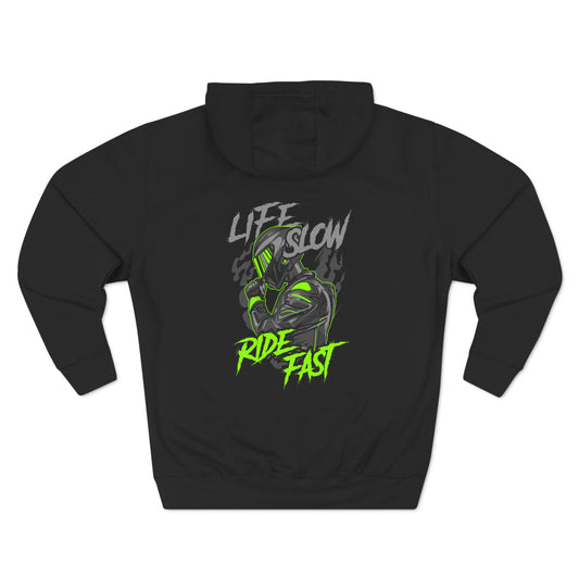 'Life Slow Ride Fast' Motorcycle Rider Hoodie