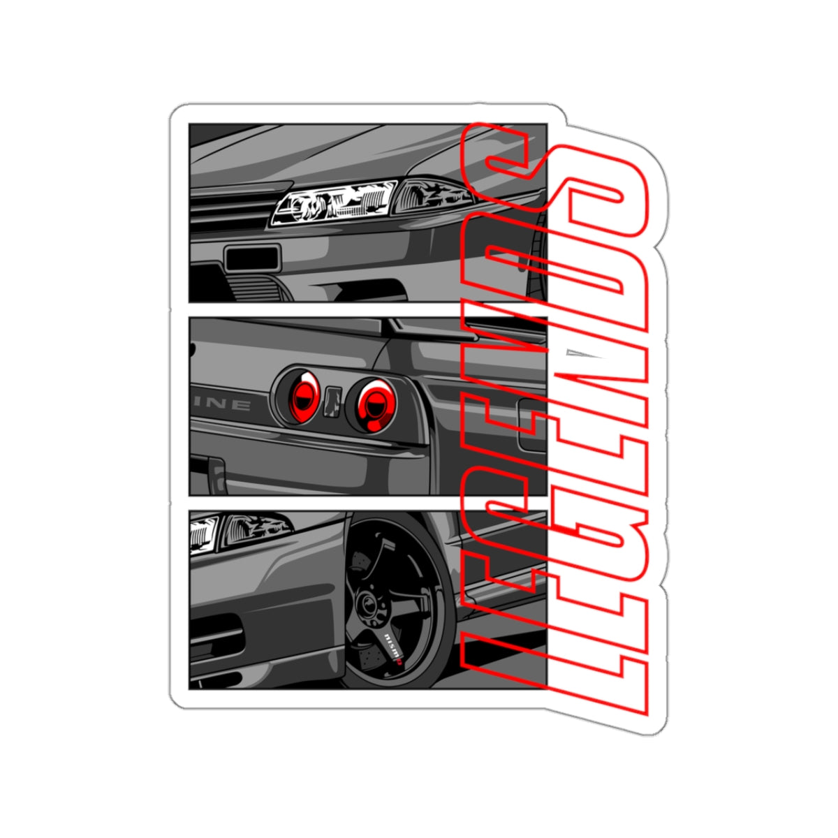 Nissan Skyline GTR R32 Comic Book Style Sticker