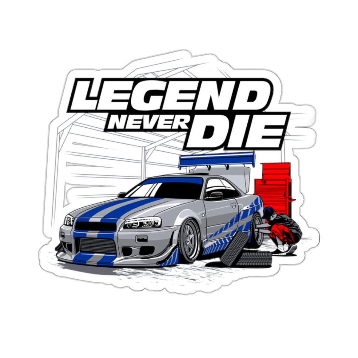 R34 GTR Legend Never Die Sticker