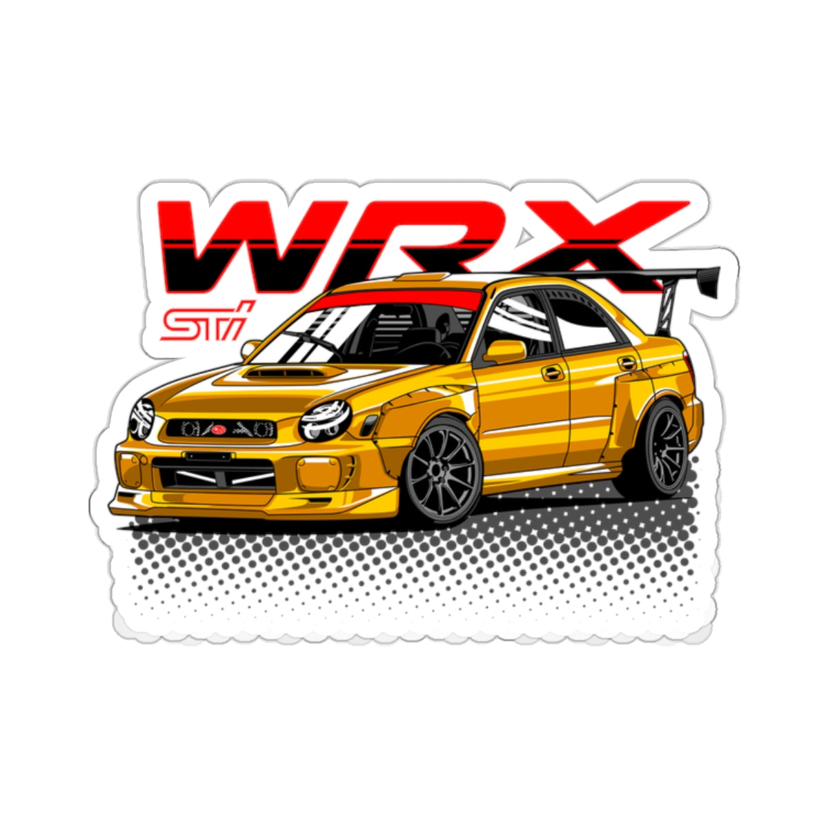 WRX STI GC8 GD Blaze Yellow Sticker